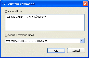 Custom command dialog